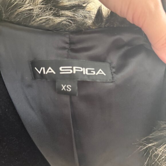 Via Spiga Fur Vest- Size XS- Faux Fur Vest- Long Grey Black Fur Vest - Picture 4 of 4
